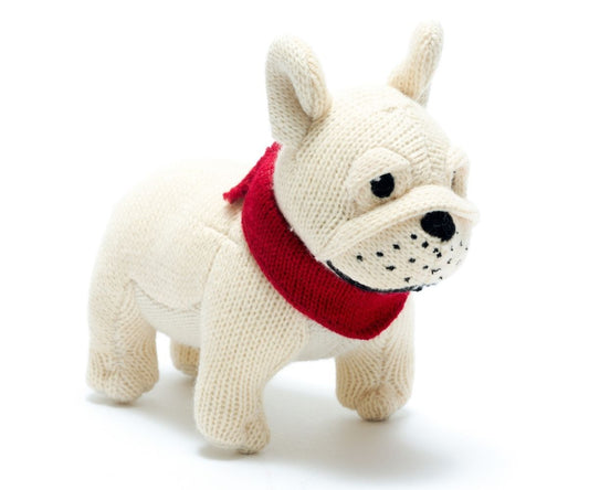 Mini Knitted French Bulldog Rattle