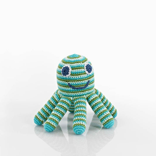 Blue & Green Crochet Octopus Rattle